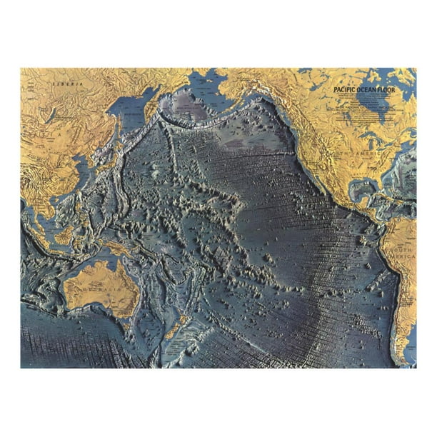 Pacific Ocean Floor Map 1969 Pacific Ocean Floor Map Print Wall Art By National Geographic Maps -  Walmart.com
