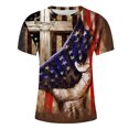 thumbnail image 5 of Camisetas Casuales Impresas de Manga Corta en el Patrón de Rayas, Camisetas Ligeras de Algodón a Rayas para Hombres, 5 of 5