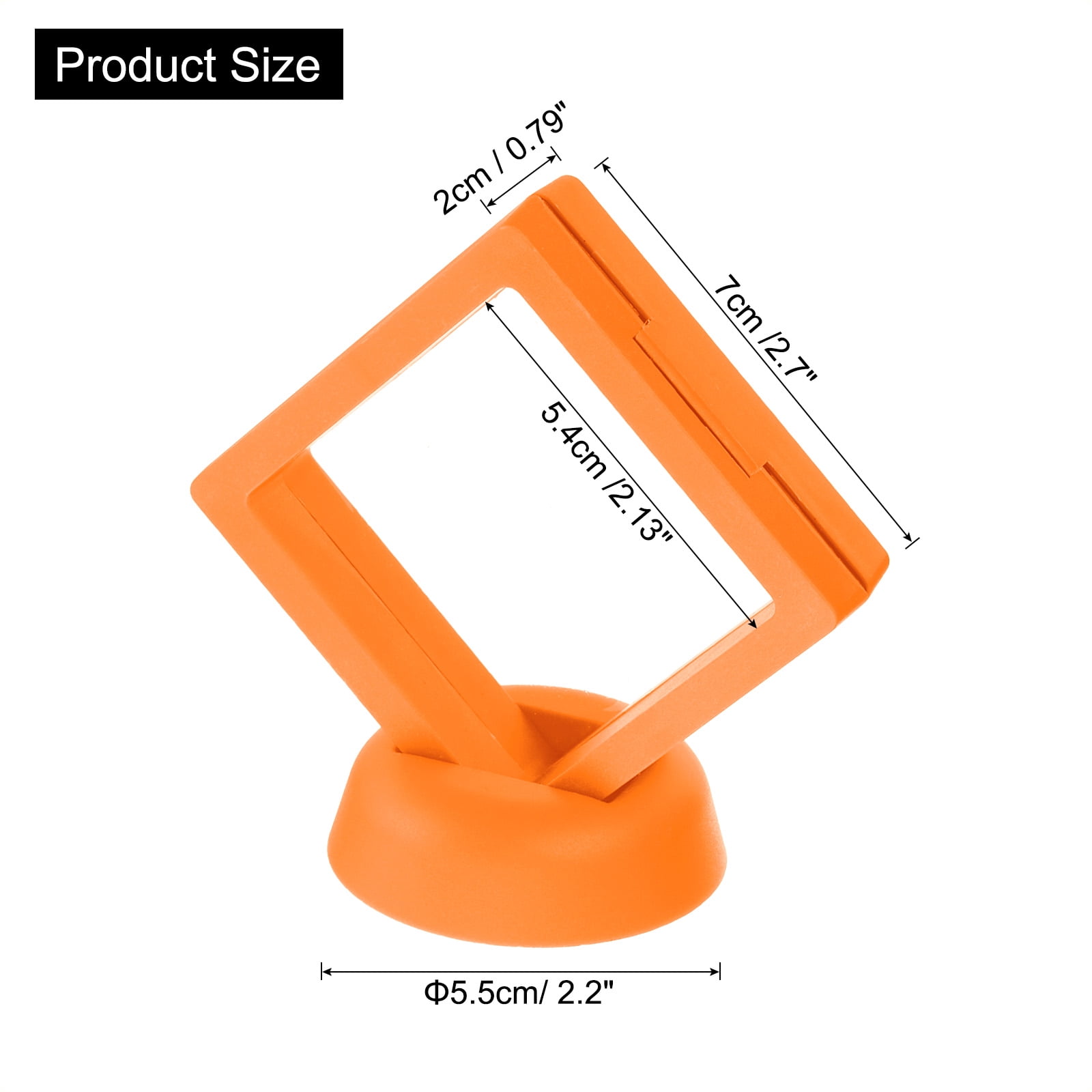Unique Bargains 12Pcs Transparent Display Case for Jewelry 2.76" x 2.76" x 0.8" Orange