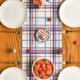 thumbnail image 4 of Camino de mesa de otoño con cuadros escoceses de búfalo en color naranja y negro, decoración de mesa de comedor de cocina de Halloween para fiesta al aire libre en casa, 13 x 72 pulgadas, 4 of 5