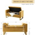 thumbnail image 7 of 50" Storage Bench with Gold Base 2 Round Pillows Upholstered Tufted Bedroom Ottoman End of Bed Entryway Living Room Mustard, 7 of 7