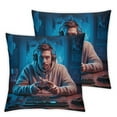 thumbnail image 2 of Acheng Video Game Pillow Cover Set of 2 Colorful Graffiti Street Art Decor Cushion Cover Abstract Game Controller Gamer Gift Cushion Case for Room Decor Chairs White, 2 of 6