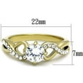 thumbnail image 2 of Womens Gold Ring Stainless Steel Anillo Color Oro Para Mujer Ninas Acero Inoxidable with AAA Grade CZ in Clear Elizabeth, 2 of 4