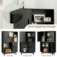 thumbnail image 6 of Gymax Sideboard Storage Cabinet Bookshelf Cupboard w/Door Shelf Black, 6 of 10