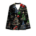 thumbnail image 4 of FDGIU Festive Christmas Pajama Set, Women's Printed Long Sleeve Pjs, Cozy Holiday Loungewear, 4 of 5