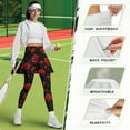 thumbnail image 5 of FUIALDOLG Women's Rose Flower Skirted Leggings with Pockets Lady High Waist Tennis Legging with Skirt Athletic Pleated Skirts Golf Clothing,Size XS, 5 of 7
