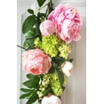 thumbnail image 2 of Nearly Natural 24in. Mixed Peony & Hydrangea Artificial Flower Teardrop, Pink, 2 of 5