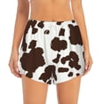 thumbnail image 4 of Lsque Brown Cow Printed Women's Running Shorts with Liner Pockets,Elastic Quick Dry Workout Athletic Gym Yoga Shorts,Womens High Waist Shorts-Large, 4 of 9