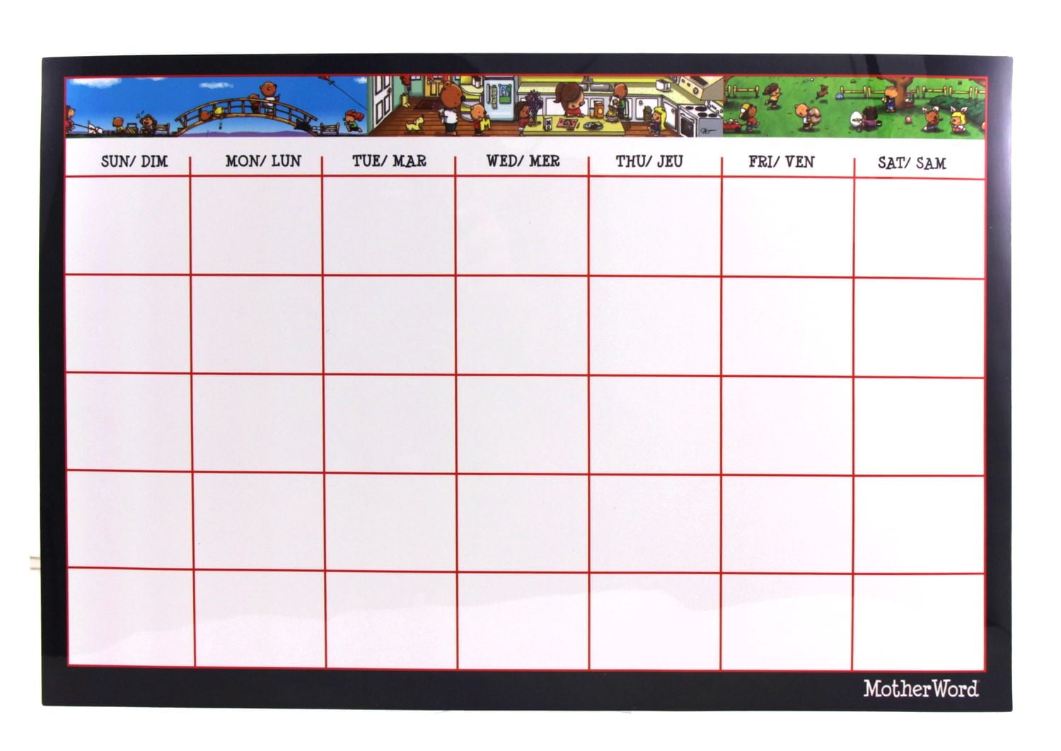 MotherWord Undated Dry Erase Magnetic Calendar