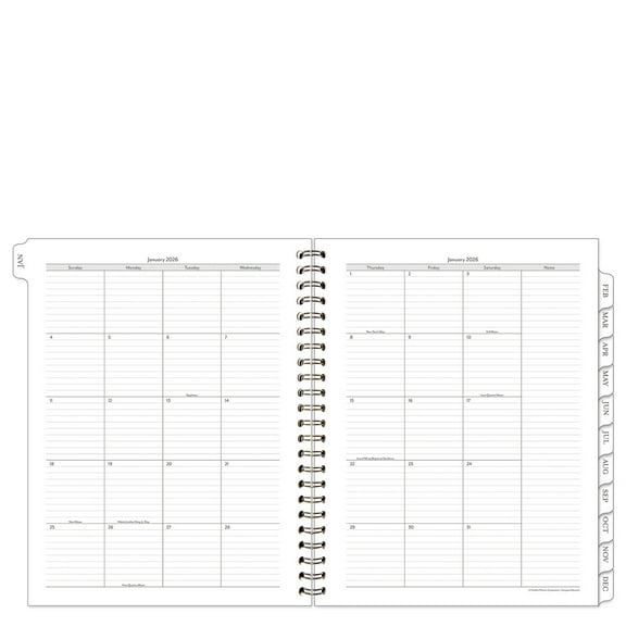 FranklinCovey Compass Monthly Wire-bound Planner (Jan 2026 - Dec 2026, Monarch Size)