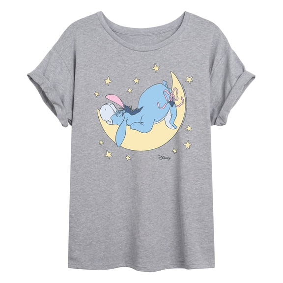 Winnie The Pooh - Eeyore Moon - Juniors Oversized Graphic T-Shirt