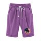 thumbnail image 1 of Pantalones Cortos Casuales para Mujer Día de la Independencia Impreso Elástico de la Cintura, Pantalones Cortos de Verano para Mujeres, 1 of 4
