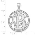thumbnail image 5 of Auriga Fine Jewelry 925 Sterling Silver Rh-plated Fancy Script Letter B Initial Pendant for Women (L-34.61 mm, W-25.55 mm), 5 of 6