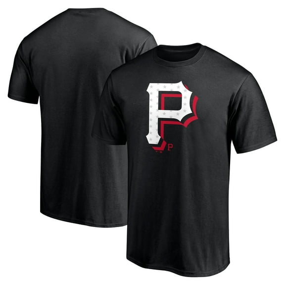 Men's Black Pittsburgh Pirates Red White and Team T-Shirt