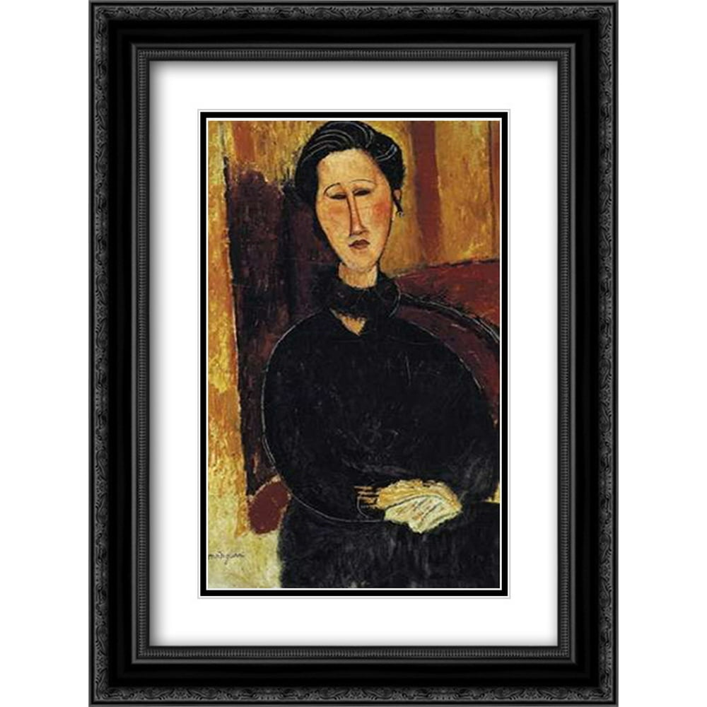 Portrait Of Anna Zborowska 2x Matted 18x24 Black Ornate Framed Art ...