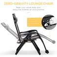 thumbnail image 4 of Outsunny 3 Pieces Foldable Patio Lounge Chair, Zero Gravity Chair Set of 2 with Side Table and Cup Holder, Reclining Chairs with Foot Massager Function, Headrest, Grey, 4 of 10