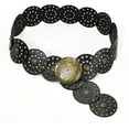 thumbnail image 4 of Zhengup Wide Disc Belt for Women Vintage Leather Hollow Out Round Belt Western Waist Belt, 4 of 7