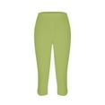 thumbnail image 5 of QATAINLAV Capri Leggings for Women Tummy Control Knee Length Cropped Bottom Summer Stretch High Waist Workout Yoga Capris 2024 Solid Color Legging Pants Ofertas Flash de Hoy Light Green XL, 5 of 7
