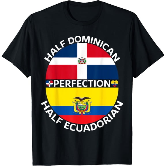 Playful Comfort Tee - Half Ecuadorian Half Dominican Republic Ecuador Flag Men T-Shirt