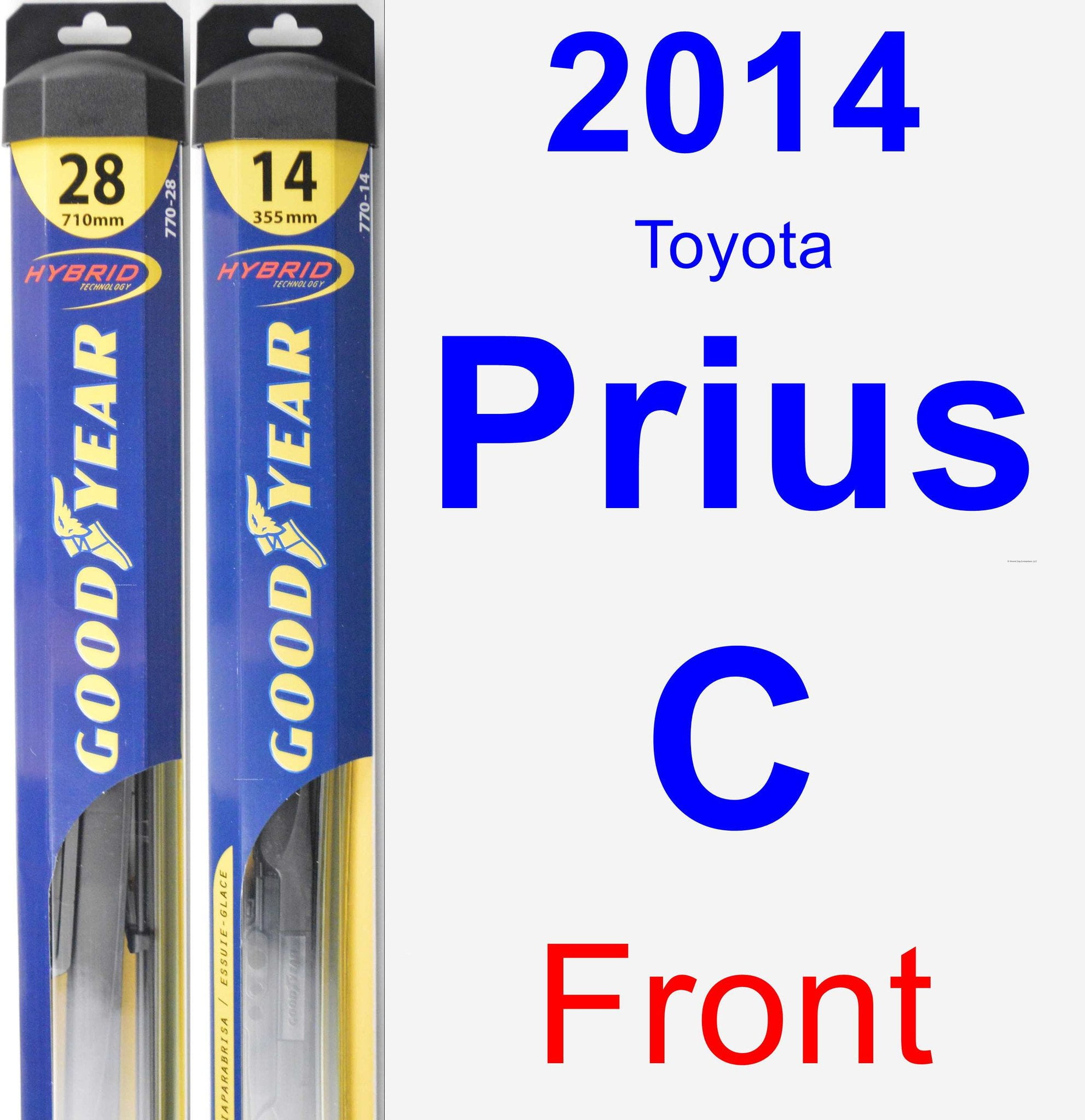 2014 Toyota Prius C Wiper Blade Set/Kit (Front) (2 Blades) - Hybrid - Walmart.com - Walmart.com 2014 Toyota Prius C Windshield Wipers Size