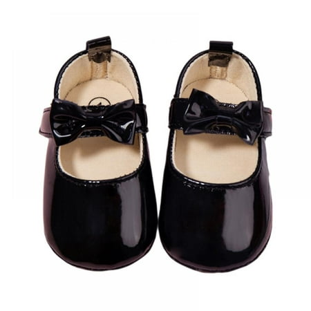 

Baby Girls Mary Jane Flats with Bowknot Soft Non-Slip Sole Prewalkers Toddler First Walkers Princess Dress Shoes 0-18M