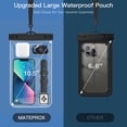 thumbnail image 5 of MATEPROX Large Waterproof Phone Pouch for Swimming, 10.5" 2 Packs Water Proof Phone Case Bag with Lanyard for 14/13/12/11/X Pro Max/Galaxy S22 Ultra(BK+PK), 5 of 8
