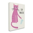 thumbnail image 3 of Stupell Industries Stay Pawsitive Endearing Pink Cat Knocking Over Glass Graphic Art Gallery Wrapped Canvas Print Wall Art, Design by Jennifer Wambach, 3 of 5