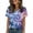 Blue, variant on Womens Tie Dye Tops Crew Neck Summer Short Sleeve T Shirts Blouses Casual Loose Print Vacation Tunic Tees Crew Neck Tie Dye