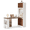 White Desk Table Set, variant on Homfa 75" Tall Bookcase with Doors & Adjustable Shelf, 3-Tier Cube Bookcase with Storage, Wood Farmhouse Display Cube Bookcase for Living Room Office, White