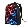 thumbnail image 2 of Adobk Red And Blue Lightning Print Water-Resistant Backpack for Work Travel College Durable Laptop Compartment Adjustable Straps, 2 of 8