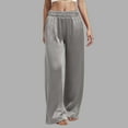 thumbnail image 2 of TTUHYWXI Womens Wide Leg Pajama Pants Satin Silk Casual Loose Elastic Waist Lounge Pants Pj Bottoms (Grey, S), 2 of 6