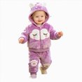 thumbnail image 4 of Futezty Baby Toddler Girls Fleece Lined Jacked Hoodie Pants Outfit Fall Winter Warm Clothes Two Piece Set 3M-3T, 4 of 7