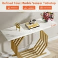 thumbnail image 5 of Tribesigns Gold Console Table, Faux Marble Entryway Table Narrow Sofa Table, 40 Inch Modern Entrance Table for Living Room, 5 of 7