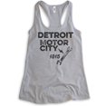 thumbnail image 1 of Detroit Motor City Tank Top, Ladies Racerback Tank Top, Detroit Tank, Michigan Tank, Heather Gray, Small, 1 of 3