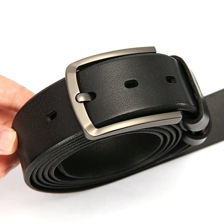 KEECOW Men's 100% Italian Cow Leather Belt Men with Anti-Scratch Buckle,Packed in A Box