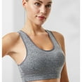 thumbnail image 5 of Gyexs High Strength No Underwire Push Up Sports Bra for Women Fashion Solid Color Running Yoga Vest, Grey, Size M, 5 of 6