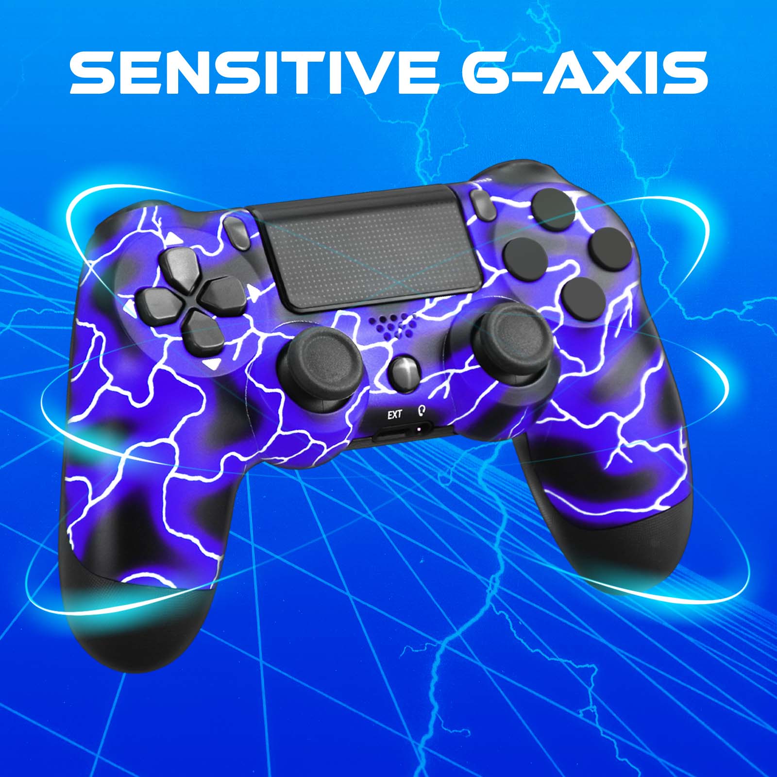 Wireless Controller Compatible for PS4, Remote Control Compatible with Playstation 4/PS4 Slim/PS4 Pro/Windows PC, Purple