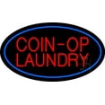 thumbnail image 1 of Coin-Op Laundry Oval Blue LED Neon Sign 17" Tall x 30" Wide - inches, Black Square Cut Acrylic Backing, with Dimmer - Bright and Premium built indoor LED Neon Sign for Storefront., 1 of 7