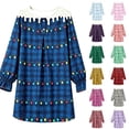 thumbnail image 3 of WOYY Girls Christmas Nightgown Long Sleeve Plaid Holiday Sleep Dress for Kids, Sizes 3-14, 3 of 5
