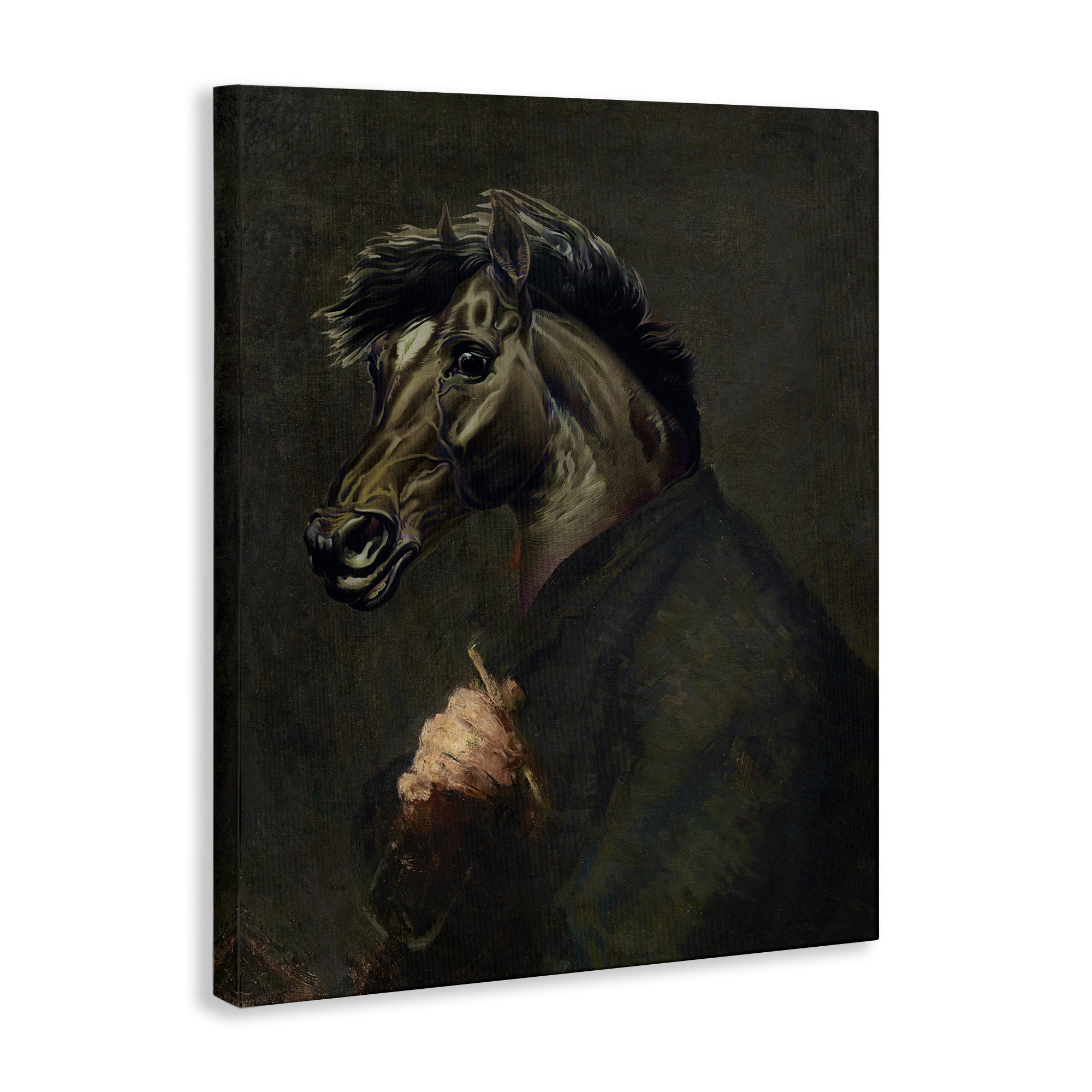 Stupell Industries Horse Painter Portrait Novelty & Humor Painting Wrapped Canvas Art Print Wall Art, 16 x 20