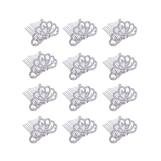 Miangastore 12pcs Children's Exquisite Hair Crown Hair Comb Fashion Rhinestone Headbands Hair Accessories (5#)