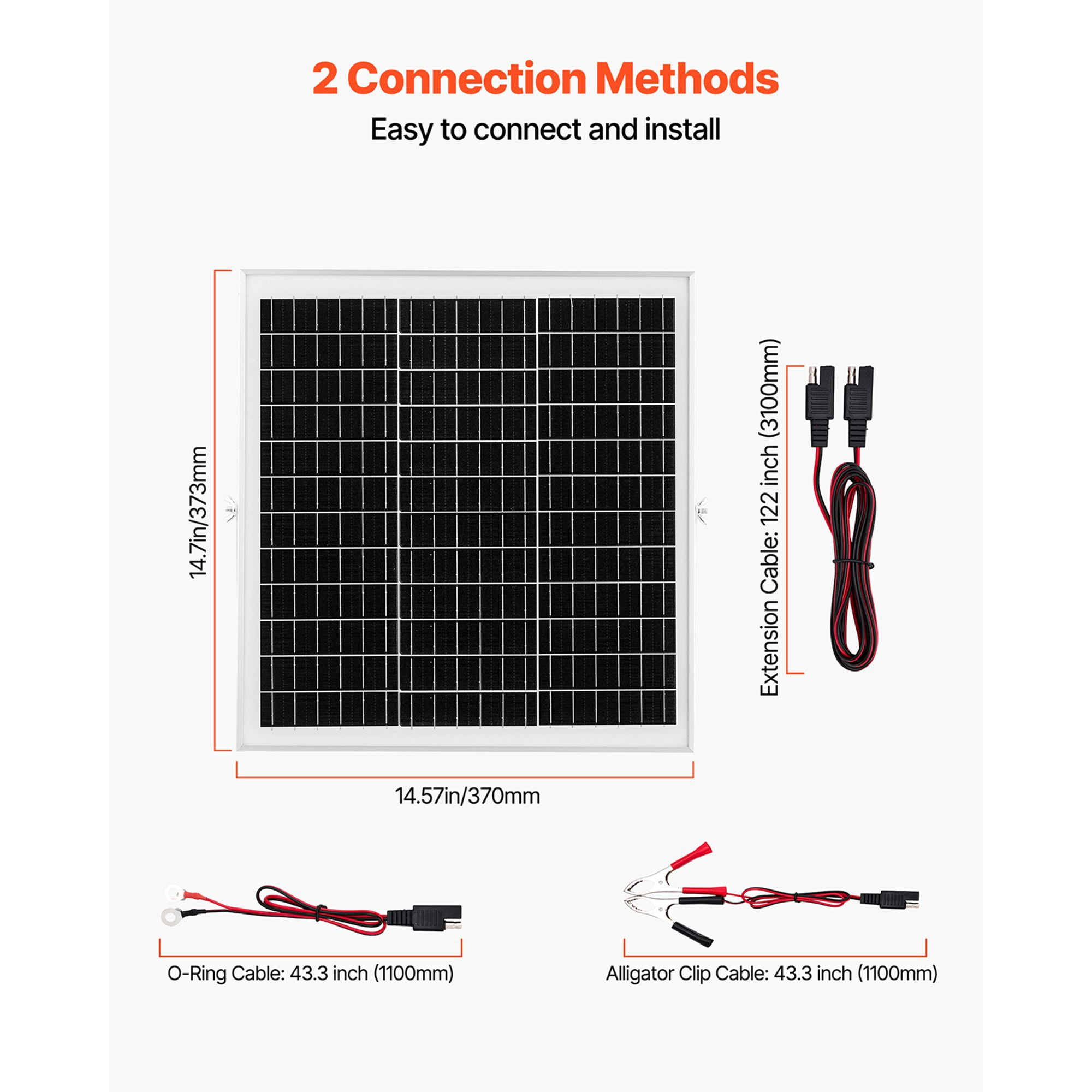 20W 12V Solar Panel Battery Charger with MPPT Controller IP67 Waterproof for Car RV Boat Motorcycle