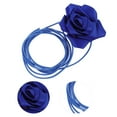 thumbnail image 3 of Unique Bargains 1 Pc Adjustable Waist Belt Elegant Satin Rose Flower Handmade Cord Belt Women Blue, 3 of 4