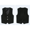 thumbnail image 3 of Boys Shirts,Formal Vest 4-Button Suit Waistcoat Elegant Dress Wear Classic Layering Piece for,Shirts for Boys,Black,4-5 Years, 3 of 5