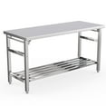 thumbnail image 4 of Table de Bureau Pliante en Acier Inoxydable Robuste - 24x60 Pouces - Certifiée NSF - Tablette Inférieure Ajustable - Bureau de Préparation Commercial pour Cuisine, Restaurant, Maison Ou Bureau, Couleur Primaire, 4 of 8