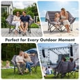 thumbnail image 2 of VILLEY Oversized Double Camping Chair, 800lbs Portable Folding Loveseat for Adults, Heavy Duty Suede Fabric, XL 2 Person Padded Chair with Cup Holders for Outdoor Camping, Lawn, Backyard, 2 of 10