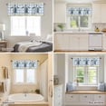 thumbnail image 5 of Ocean Sea Turtle Nautical Valances for Windows,Kitchen Valance Rod Pocket Short Curtain, Summer Lemon Blue Plaid Valance Curtain Window Valances for Bedroom Bathroom Living Room 54x18in, 5 of 9