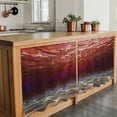 thumbnail image 6 of Red Ocean Waves Tier Curtains 24 Inch Length, Summer Beach Coastal Abstract Cafe Short Curtains for Bathroom Over Sink, Small Kitchen Curtain Light Filtering Tiered Drapes 2 Panels 27.5"Wx24"L, 6 of 8