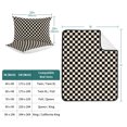 thumbnail image 7 of Black Beige Checkered Twin Size Quilt Set Lightweight Bedspread Coverlet Set, Abstract Minimalist Plaid Quilted Bedding Cover with 2 Pillow Shams for All Season Layering 68"x86", 7 of 7