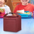 thumbnail image 3 of Bolsa de almuerzo aislada Bolsas de asas térmicas para adultos Bolsas de comestibles aisladas con bolsillo frontal Bolsas térmicas aisladas para picni Rojo Macarena Bolsas de almuerzo con aislamiento, 3 of 8